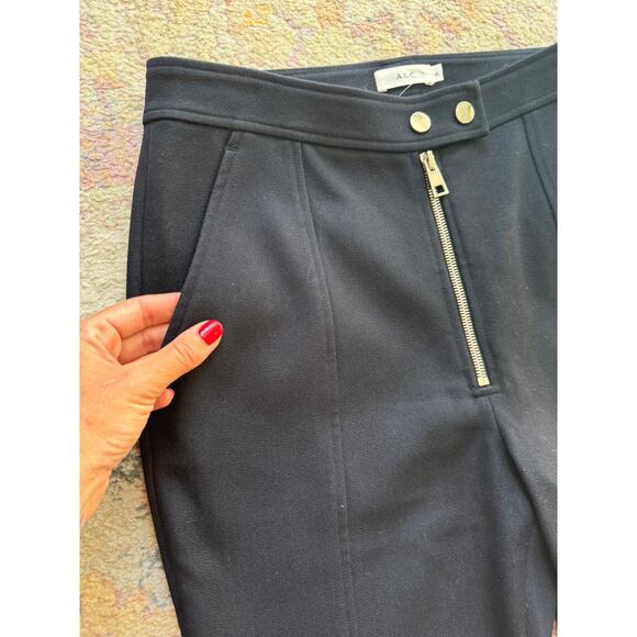 A.L.C. Navy Wool Blend Flared Pants - Picture 6 of 9